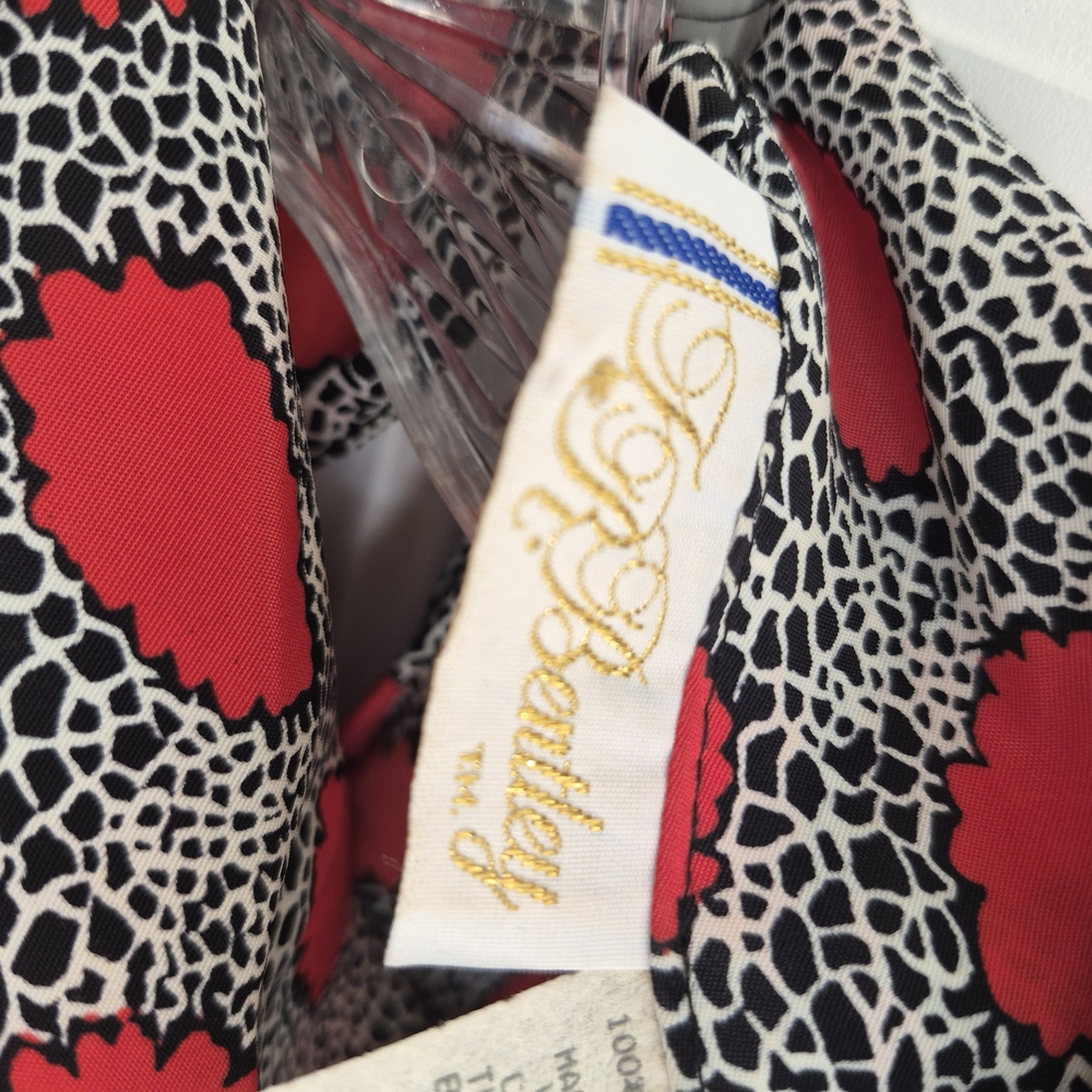 Vintage 80s TR BENTLEY  Red and Black Patterned, Built in Shoulder Pads. 14 - Picture 5 of 5